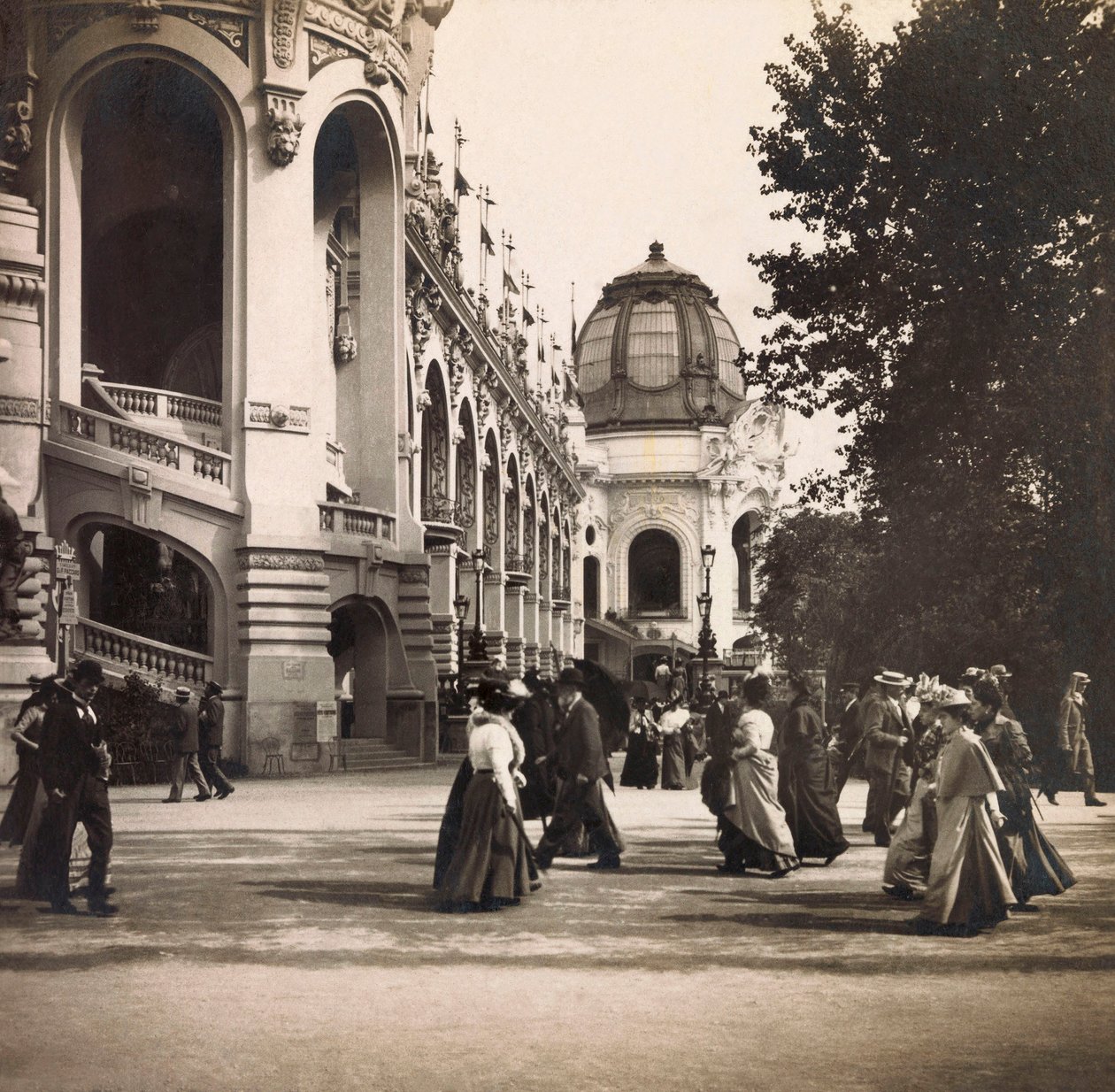 Universal Exposition of 1900 - Exposition Universelle de 1900 i Paris: Udsigt taget på Champs de Mars - privat samling af Anonymous Anonymous