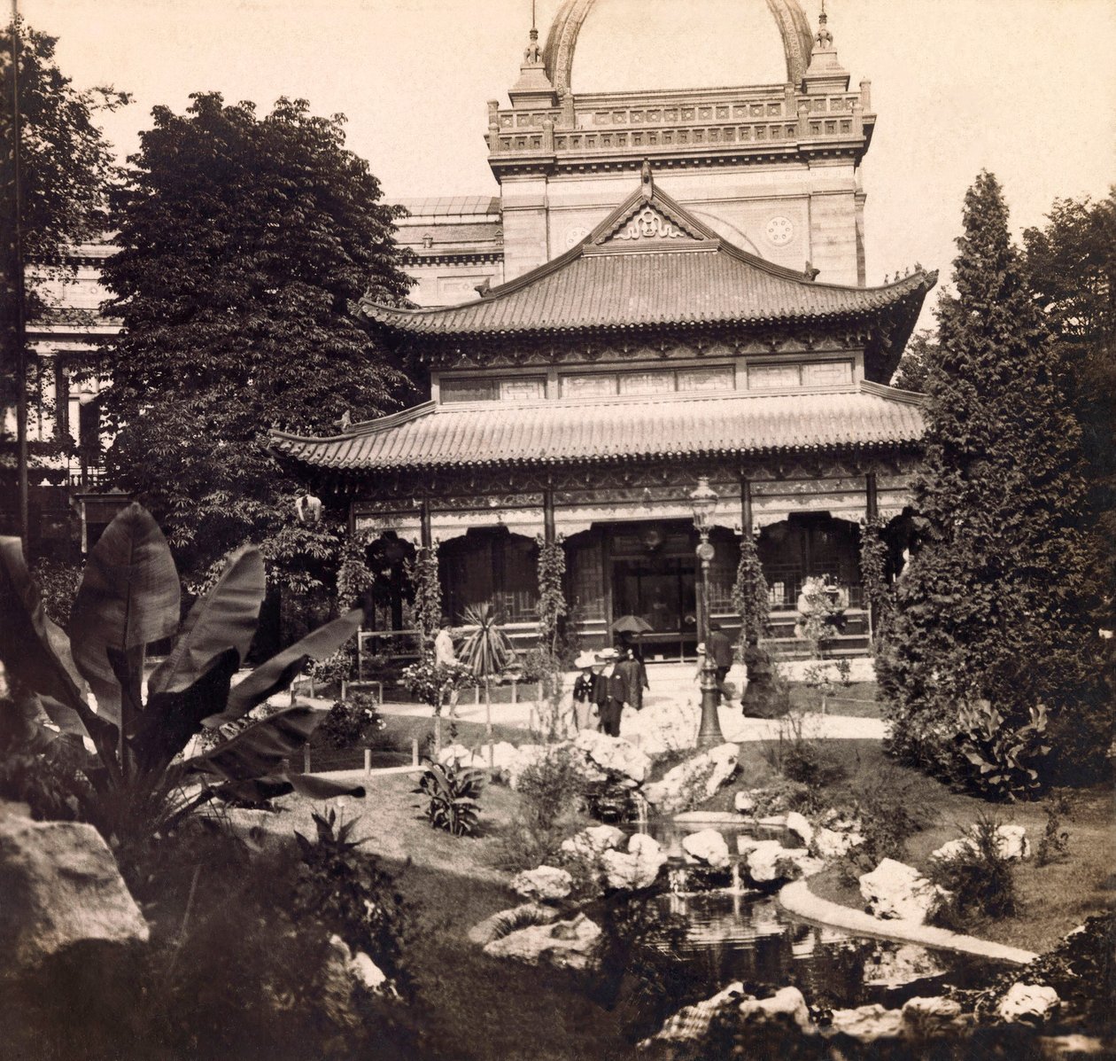 Verdensudstilling i 1900 - Verdensudstilling i 1900 i Paris: Kinas pavillon - privat samling af Anonymous Anonymous