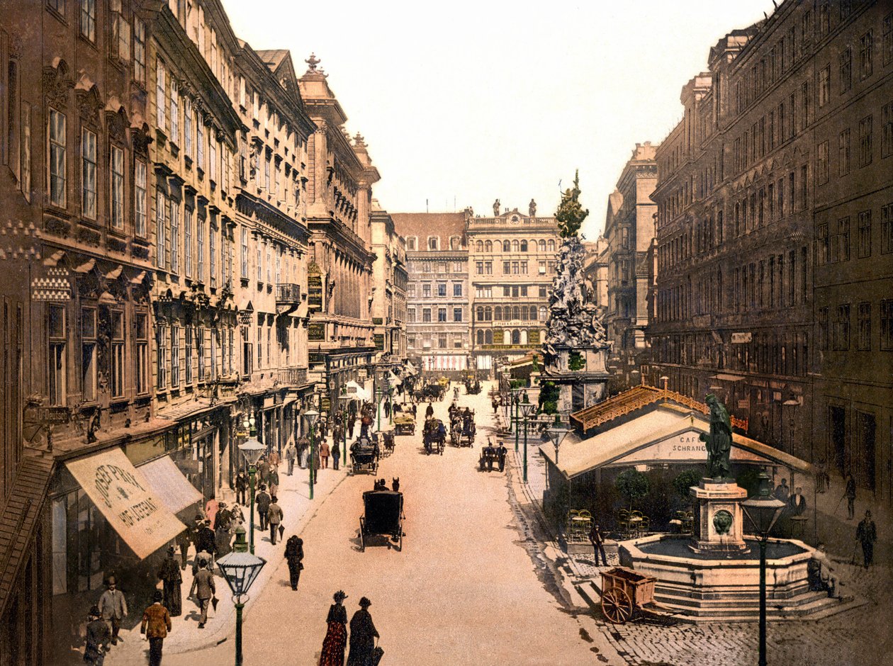 Wien i 1901. Der Graben. Fotokrom af Anonymous Anonymous
