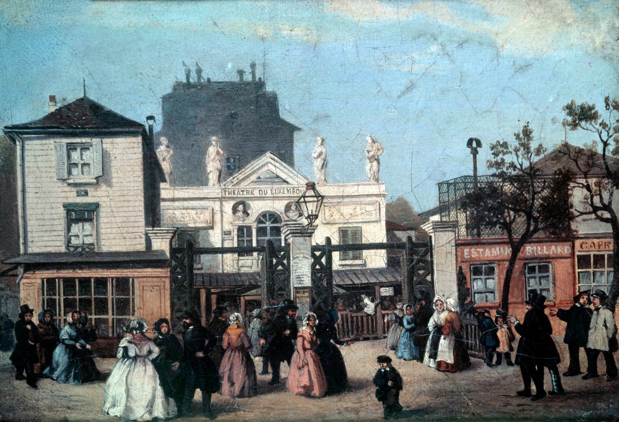 Udsigt over det luxembourgske teater kaldet bobino, rue de Fleurus i Paris Anonymt maleri. 1845 søn. 0,16x0,22 m Paris, Musee Carnavalet af Anonymous Anonymous