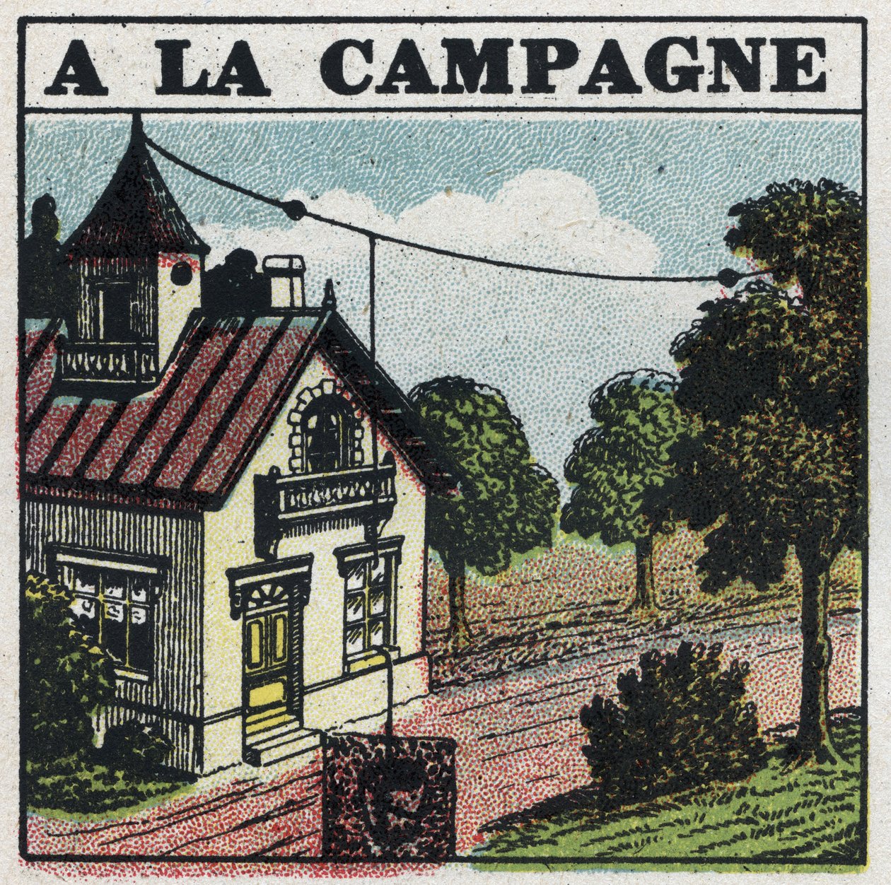 Trådløs telefoni: på landet. Anonym illustration af 1925. Privat samling. af Anonymous Anonymous