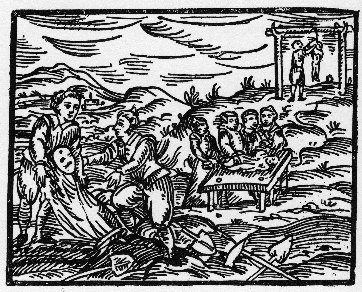 Hekse, der afskrækker de døde på en kirkegård - "" Compendium Maleficarum"", handler om hekse, deres ondskab og deres sortileges af Francesco Maria Guazzo eller Guaccio eller Guaccius (15?? -16??) 1608 privatsamling af Anonymous Anonymous