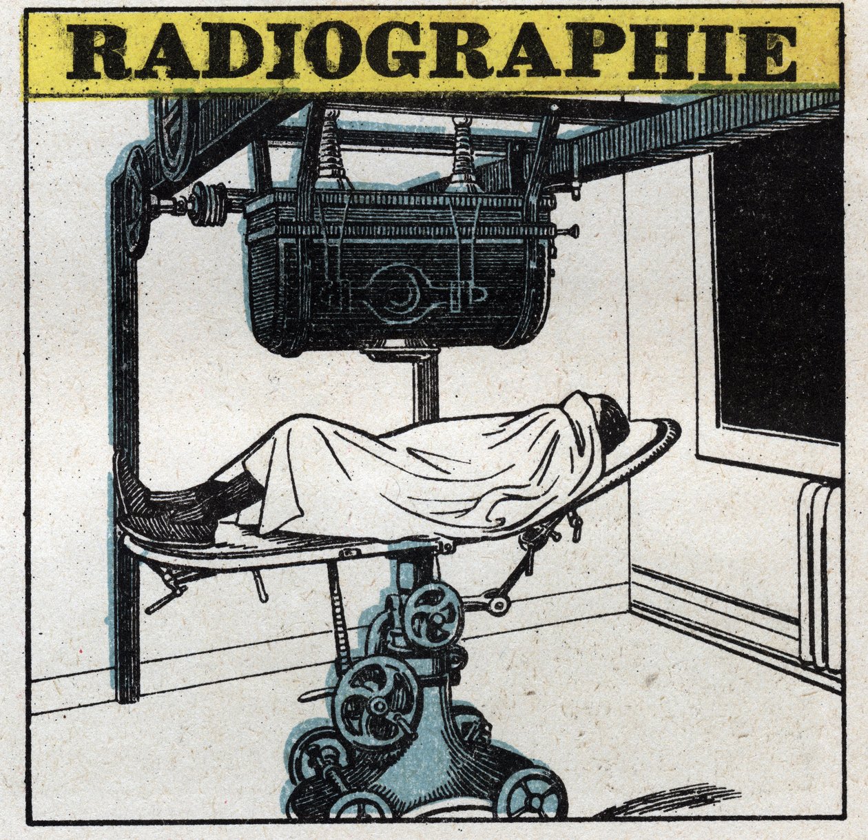 Røntgen: Røntgenapparat. Anonym illustration fra 1925. Privat samling. af Anonymous Anonymous