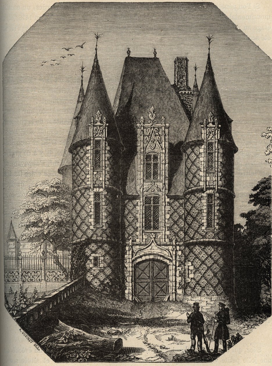 chateau de Carrouges - Fangehullet - Orne Normanise - indgravering i "" PATRIE"" - PACUREQUIREQUE BESKRIVELSE AF FRANKRIG I 6 BIND AF LUCIEN HUARD - slutningen af ​​1800-tallet af Anonymous Anonymous