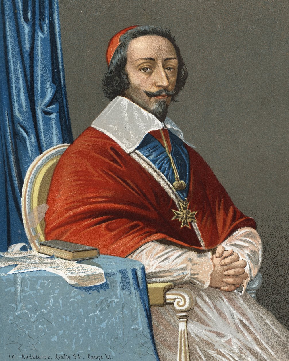 portræt af Armand Jean Du Plessis, kardinal af Richelieu Prélat og fransk statsmand (Paris af Anonymous Anonymous