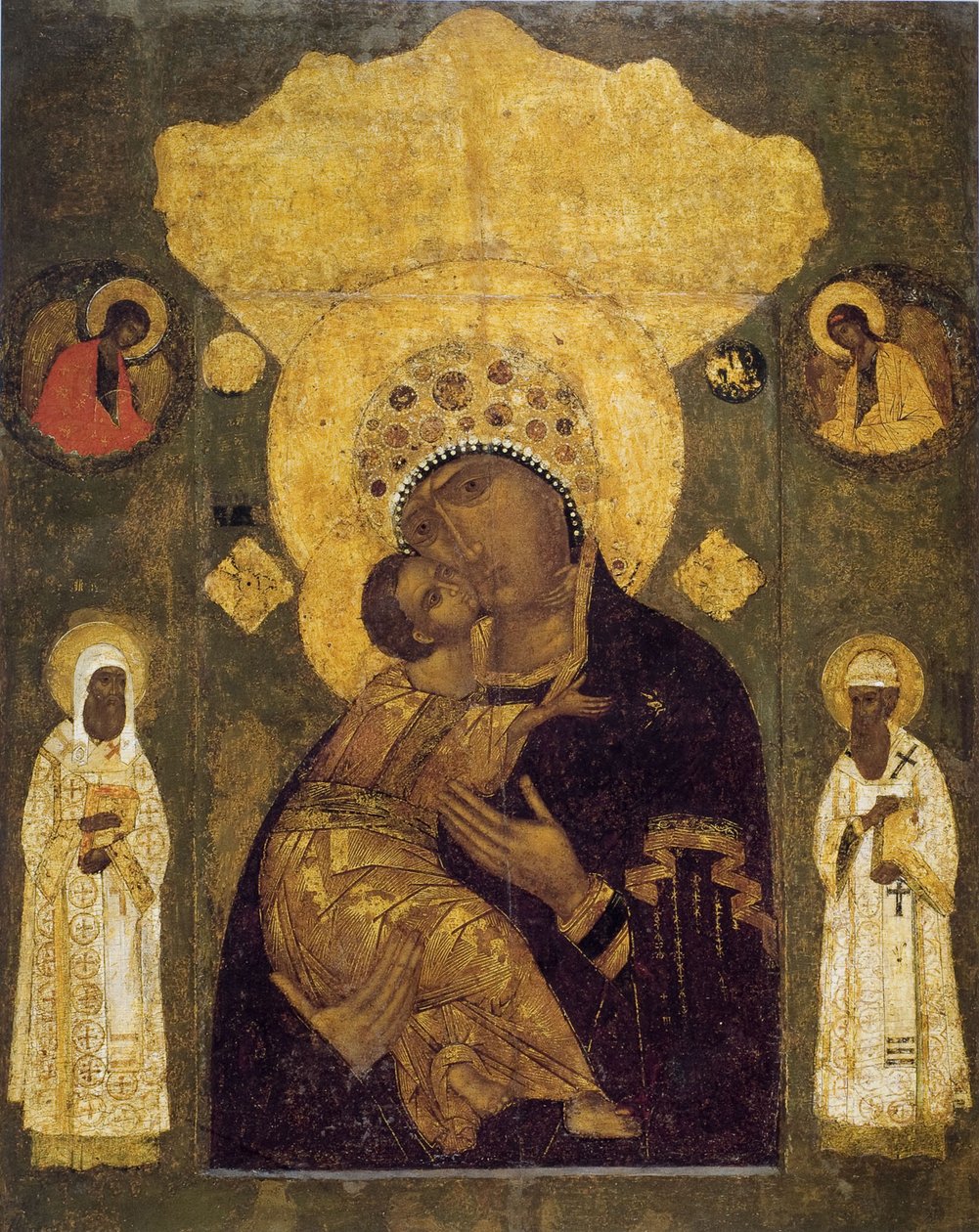 Guds mor i Volokolamsk, 1500-tallet af Anonymous Russian icon painter