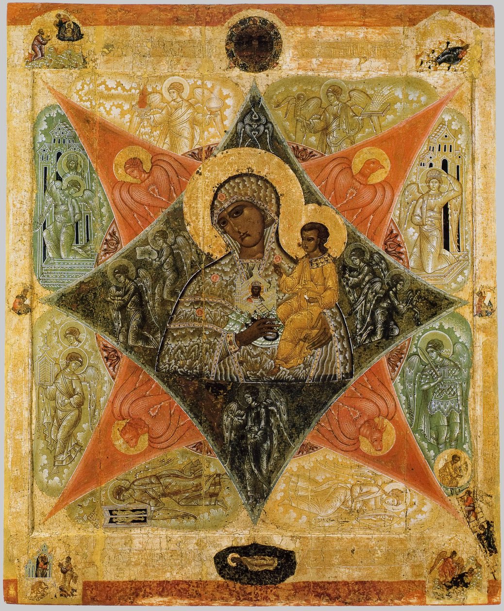 Mother of God of the Burning Bush, 1500-tallet af Anonymous Russian icon painter