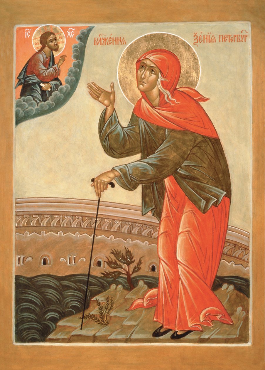 Den hellige Xenia af Sankt Petersborg af Anonymous Russian icon painter