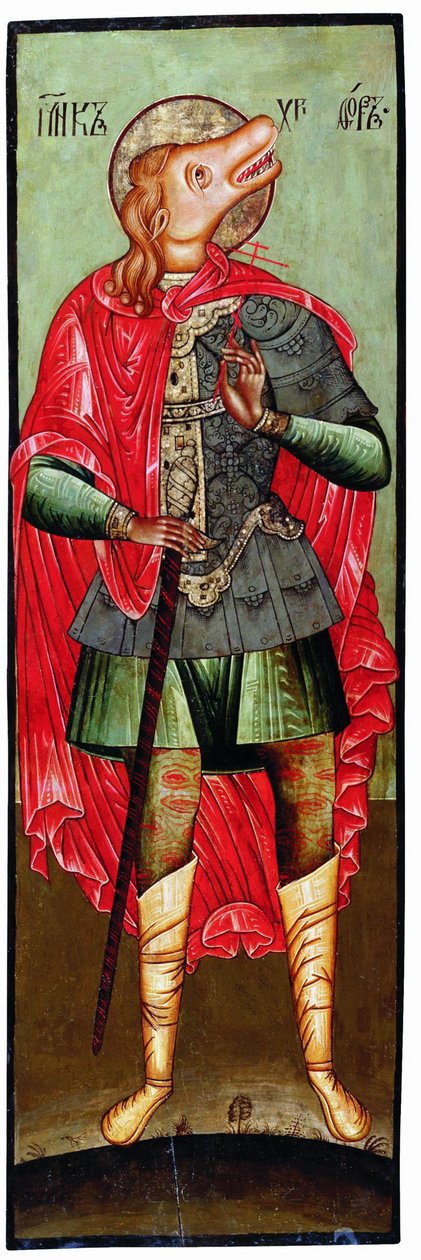 Sankt Christopher som Cynocephaly, 1600-tallet af Anonymous Russian icon painter