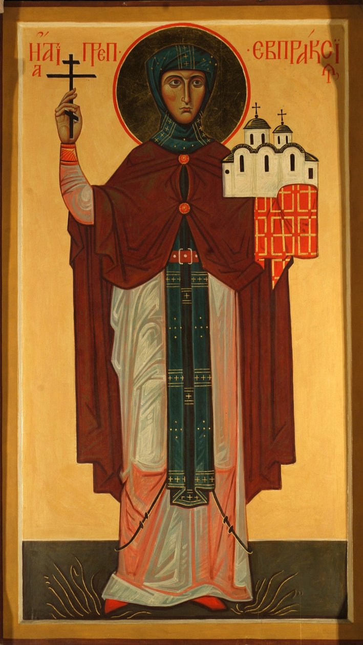 Sankt Eupraxia, prinsesse af Pskov af Anonymous Russian icon painter