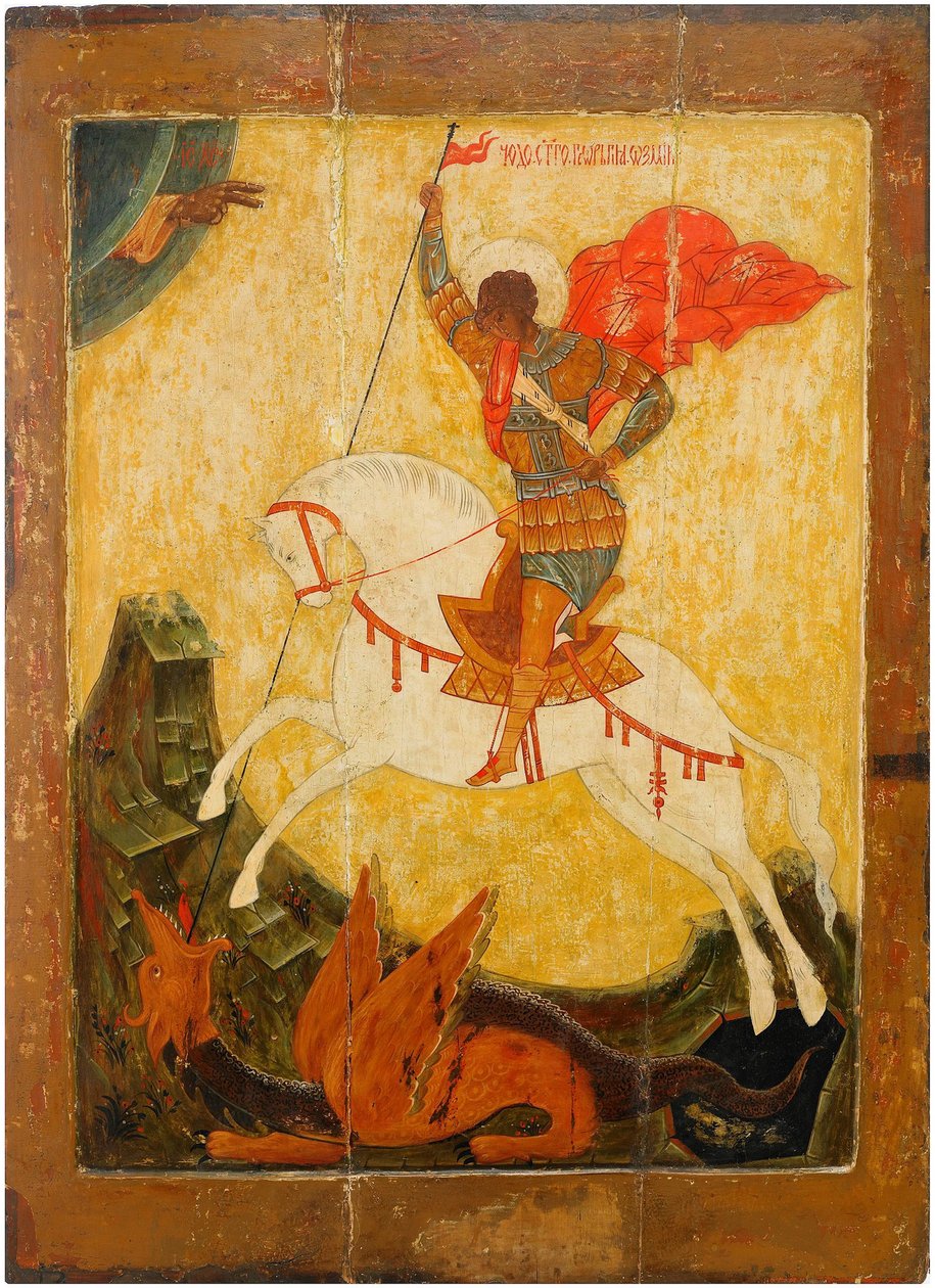 Sankt Georg og dragen, ca. 1600 af Anonymous Russian icon painter