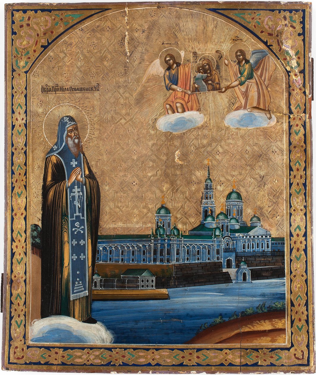 Sankt Nilus fra Seliger-søen, 1800-tallet af Anonymous Russian icon painter