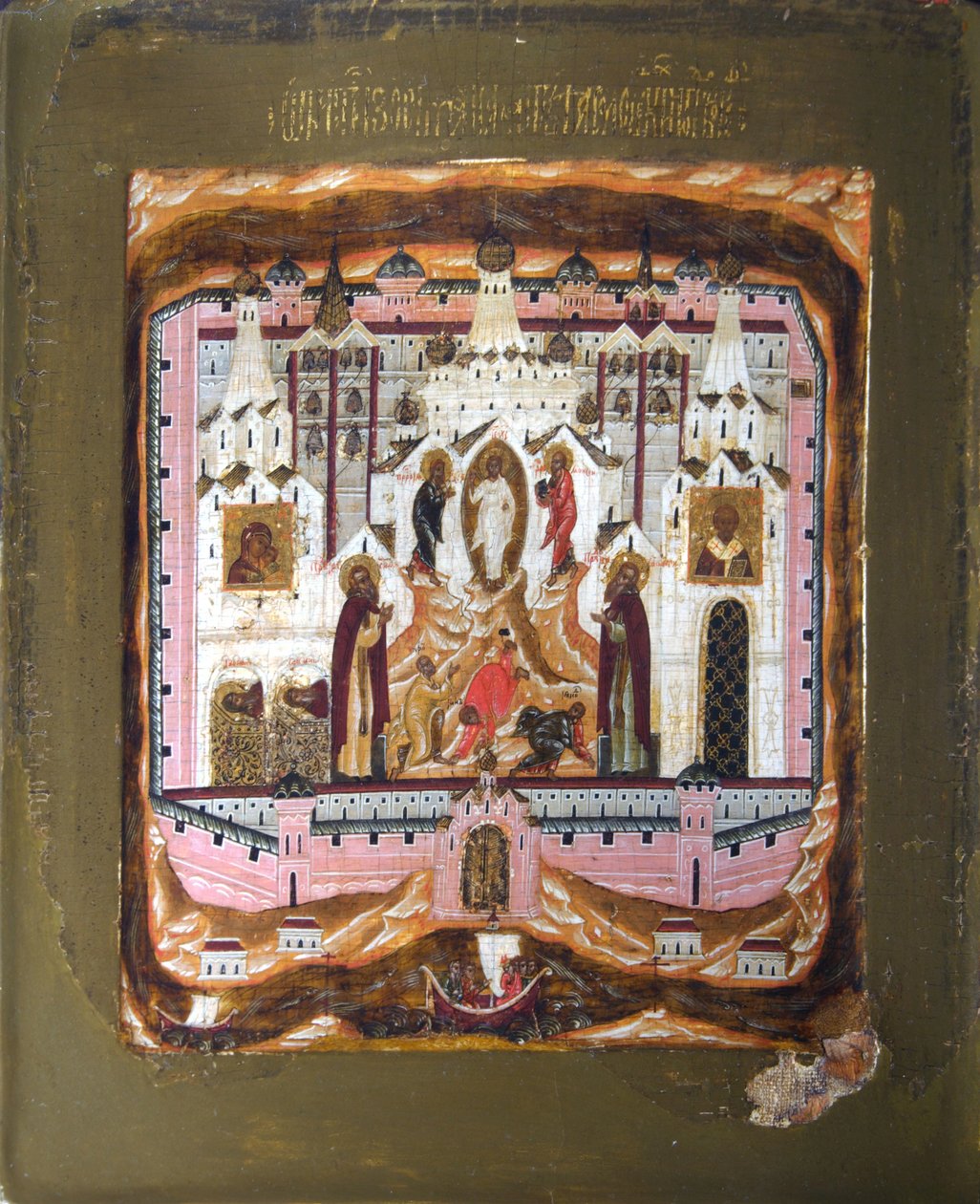 Hellige Zosima og Savvas af Solovki, begyndelsen af det 17. århundrede. af Anonymous Russian icon painter