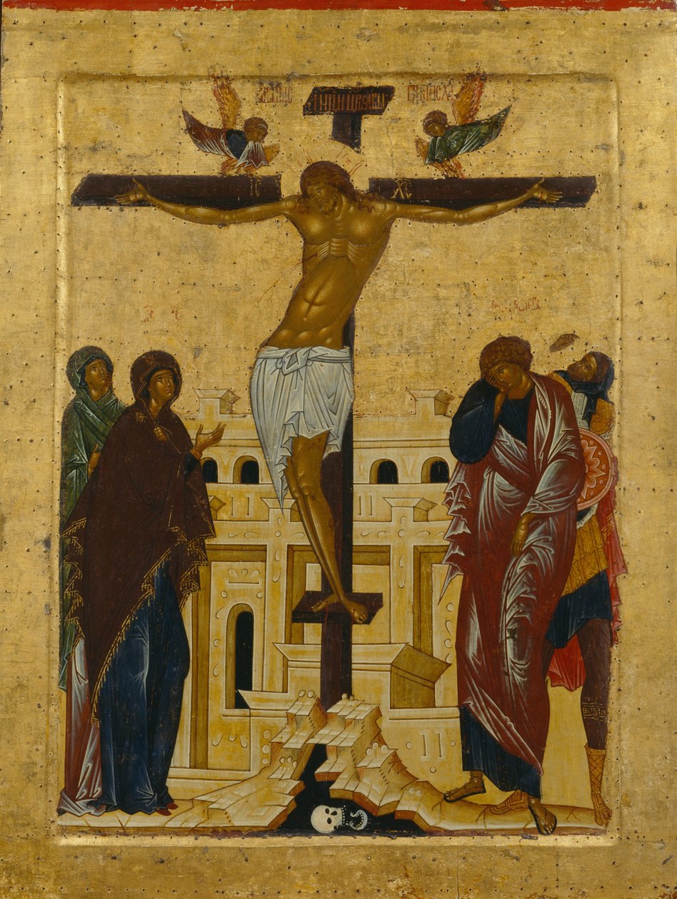 Korsfæstelsen, 1497 af Anonymous Russian icon painter