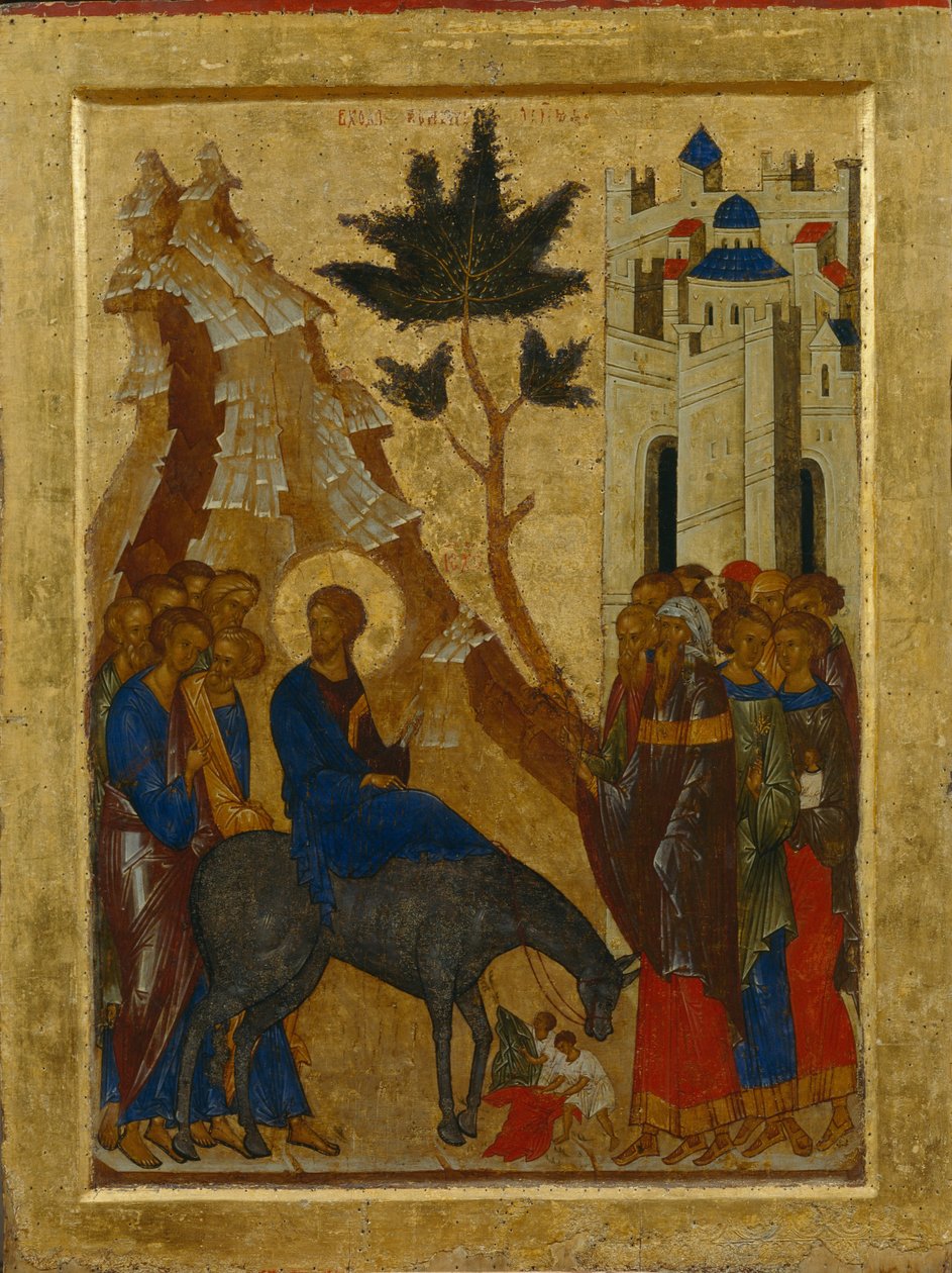 Kristi indtog i Jerusalem, 1497 af Anonymous Russian icon painter