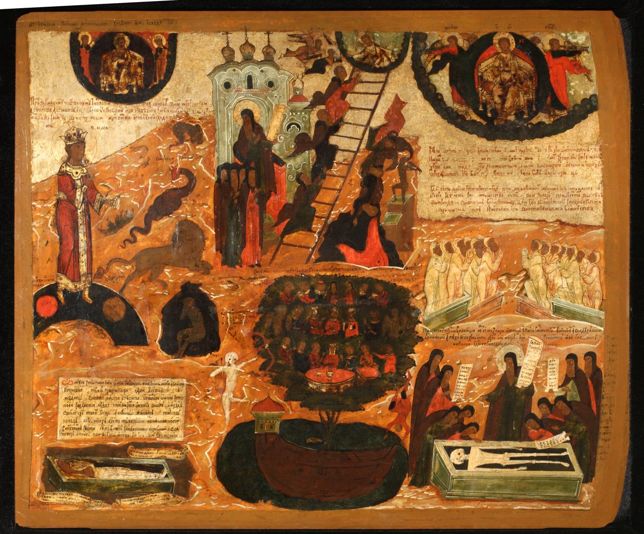 The Ladder of Divine Ascent, midten af det 17. århundrede. af Anonymous Russian icon painter