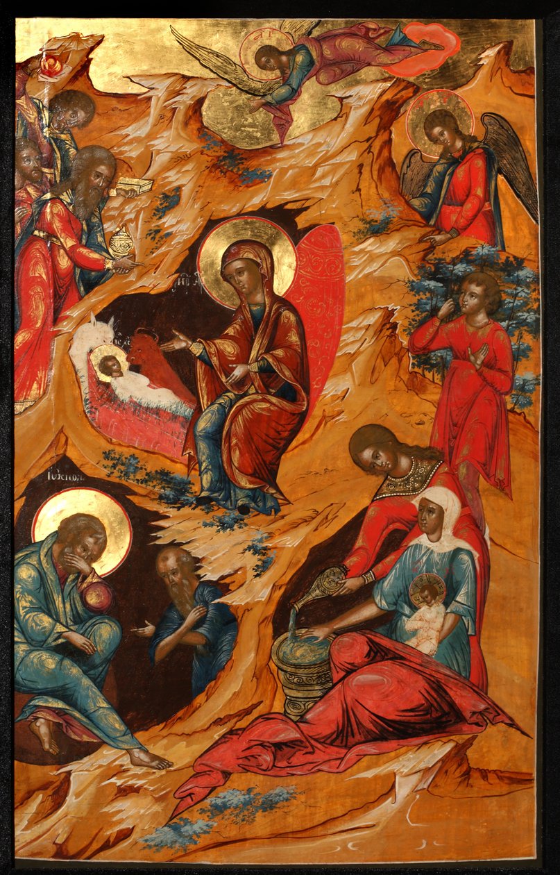 Kristi fødsel, 1700-tallet af Anonymous Russian icon painter