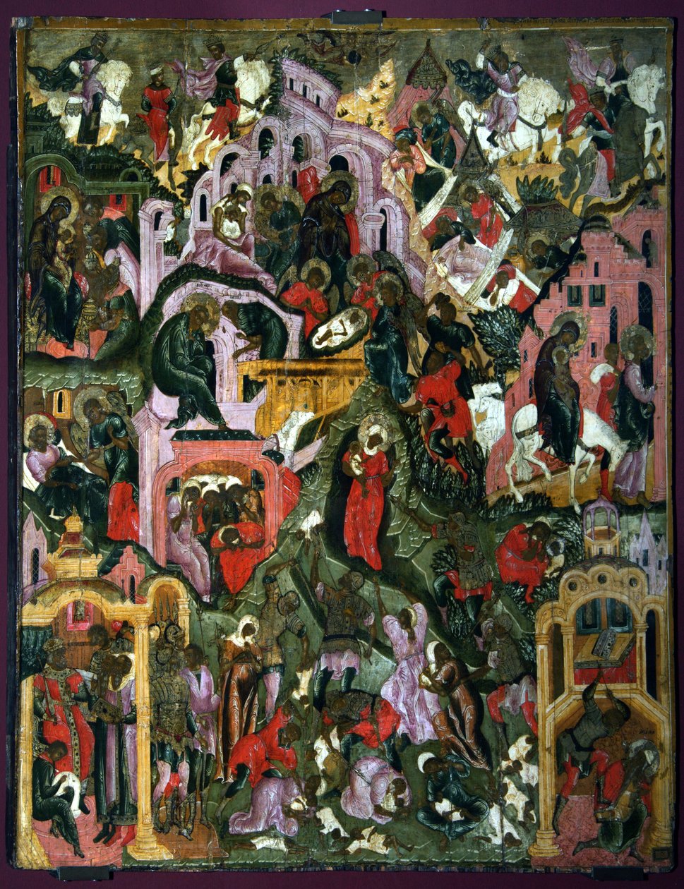 Kristi fødsel, anden halvdel af det 17. århundrede. af Anonymous Russian icon painter