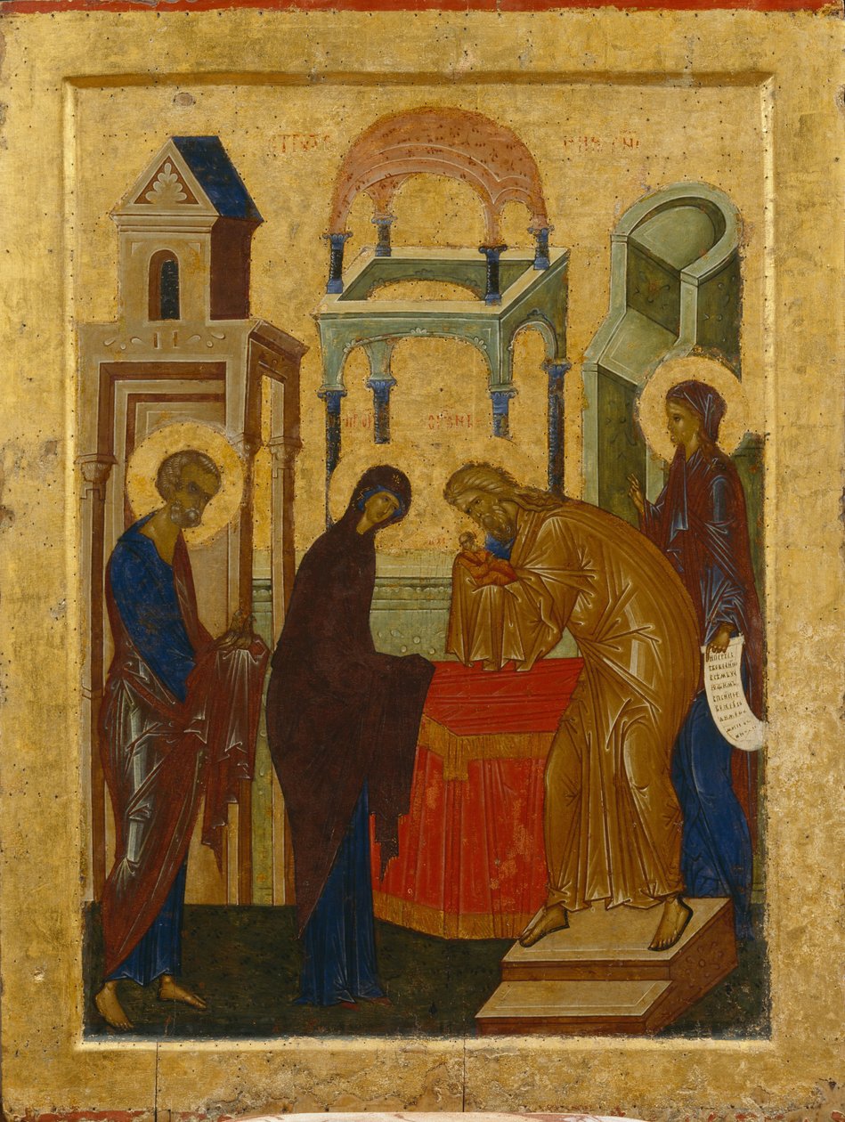Præsentationen af Jomfru Maria, 1497 af Anonymous Russian icon painter