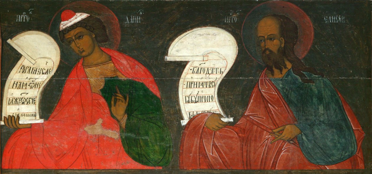 Profeterne Daniel og Elisa, 1500-tallet af Anonymous Russian icon painter