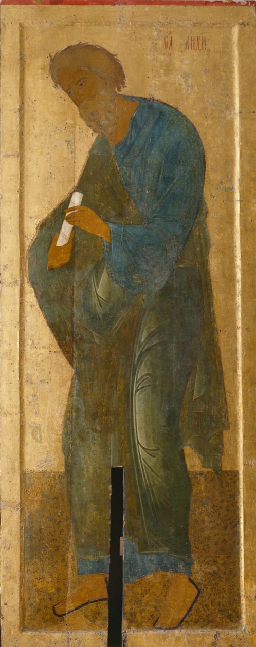 Den hellige apostel Andrew fra Deesis Range, 1497 af Anonymous Russian icon painter