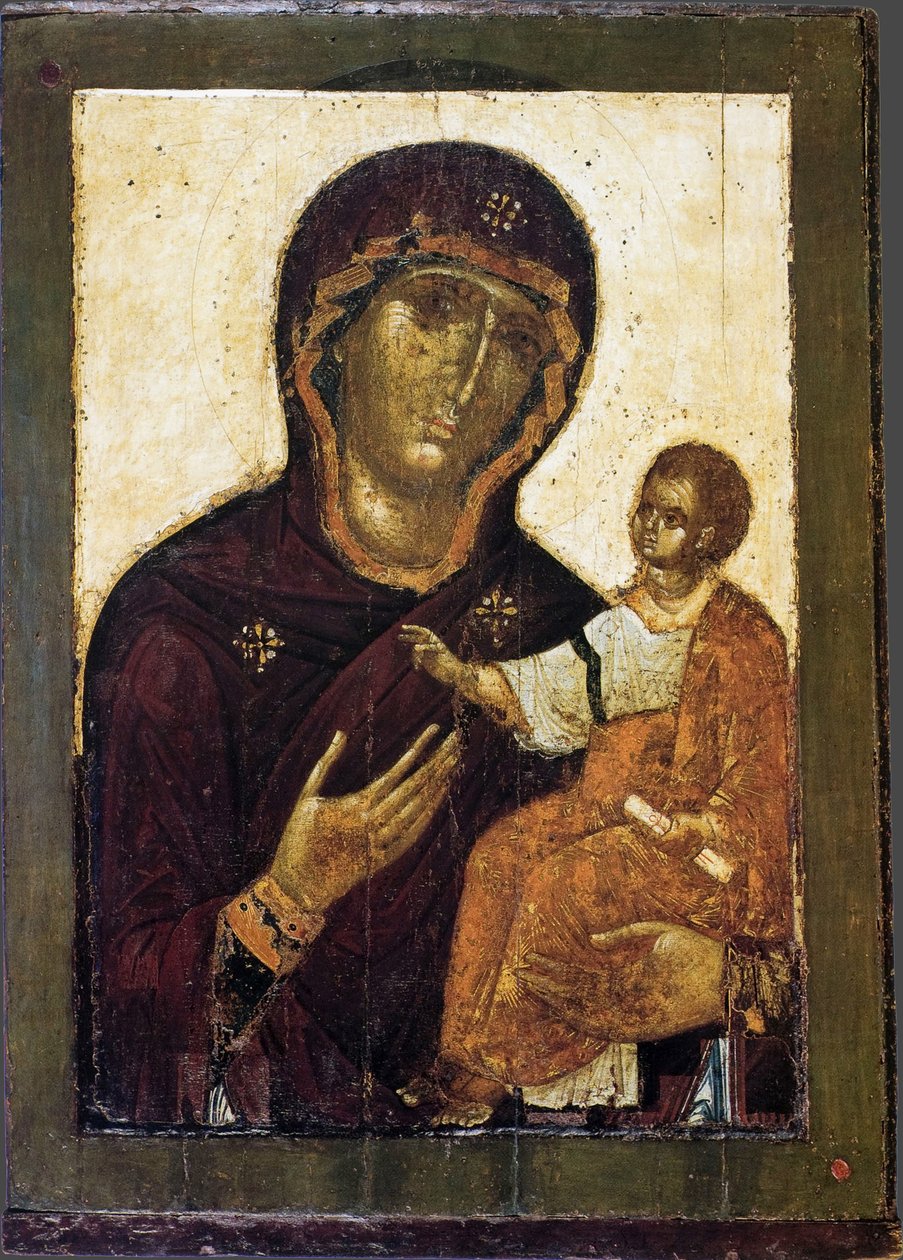 Jomfru Hodegetria, 1100-tallet af Anonymous Russian icon painter