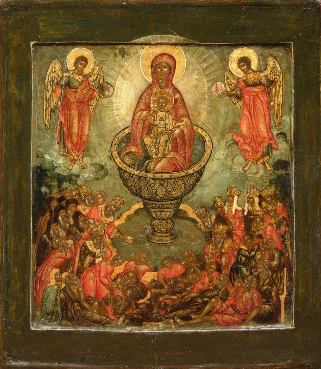 Theotokos livgivende forår, slutningen af det 17. århundrede. af Anonymous Russian icon painter