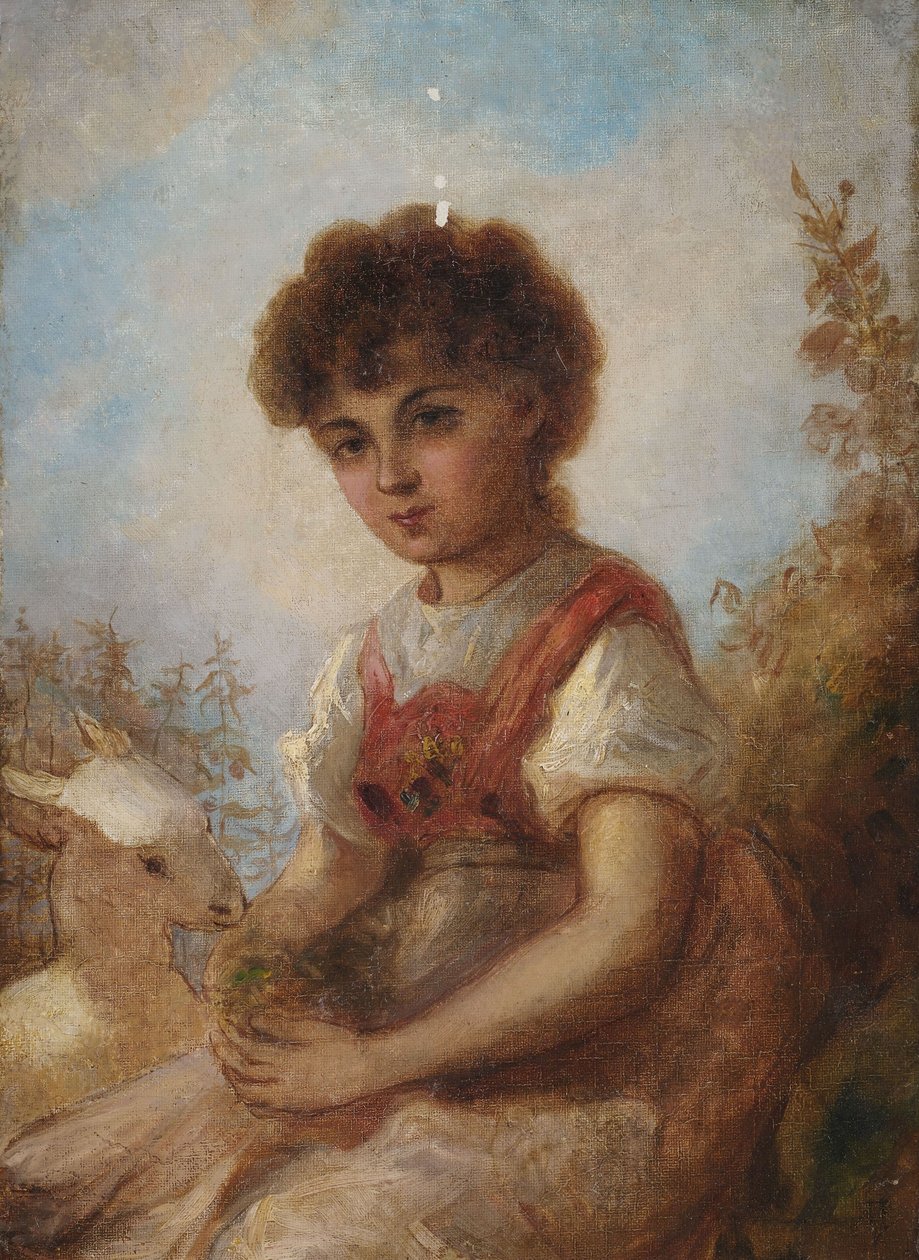 Lille pige med en ged af Anselm Feuerbach