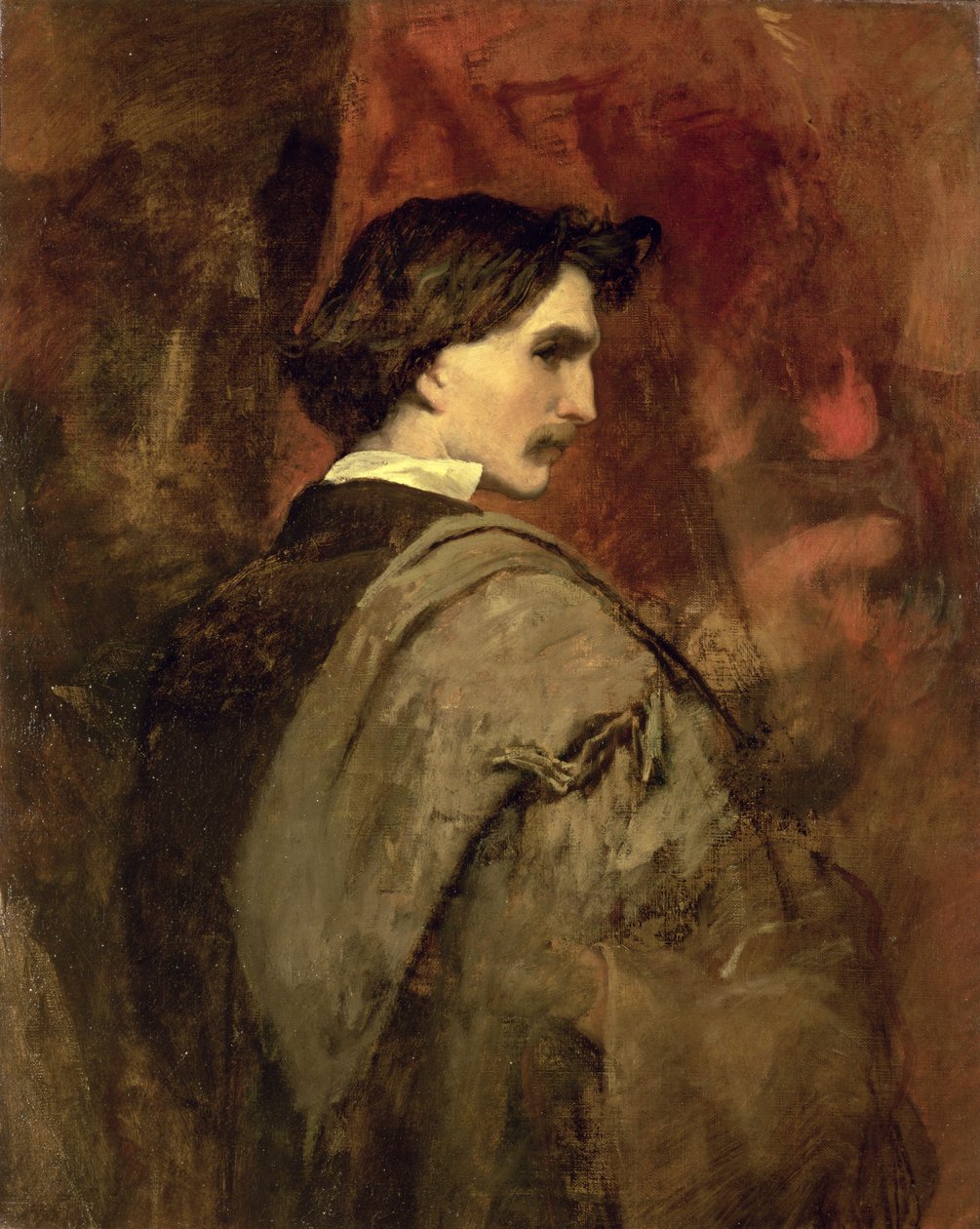 Selvportræt, ca. 1860 af Anselm Feuerbach