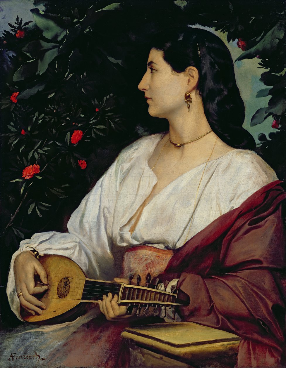 Mandolinspilleren, 1865 af Anselm Feuerbach