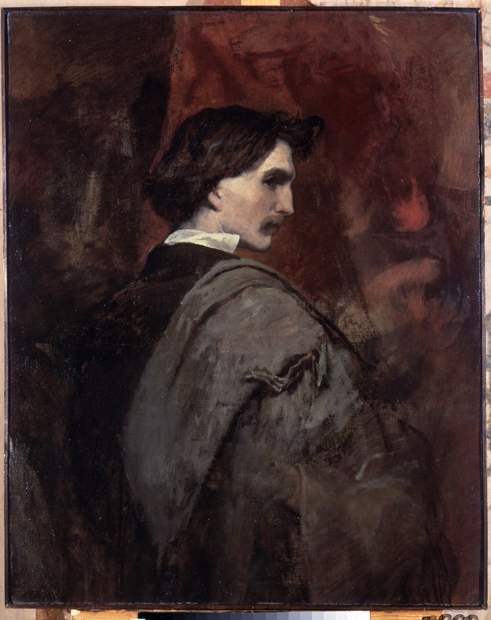 ""Selvportræt"" (Selvportræt) Maleri af Anselm Feuerbach (1829-1880) 1854-1858 Dim. 92x73 cm Eremitagemuseet, Sankt Petersborg af Anselm Feuerbach