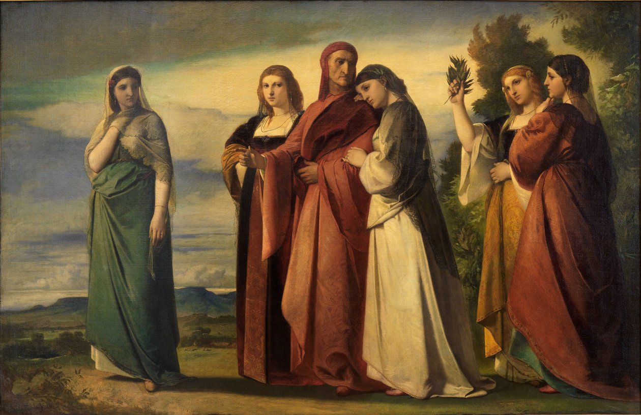 Dante og de ædle kvinder fra Ravenna af Anselm Feuerbach