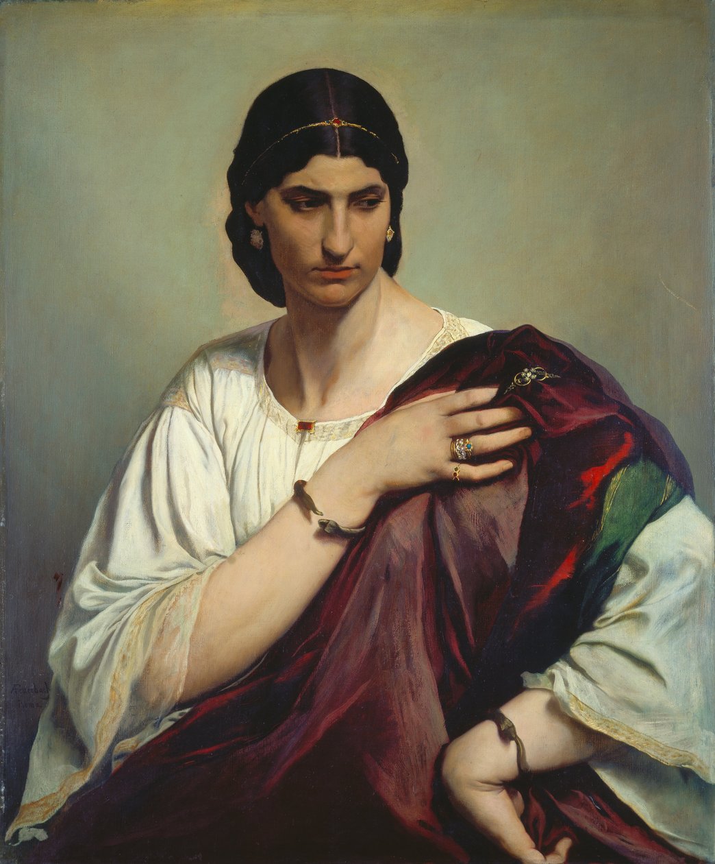 Halvlange portræt af en romersk kvinde af Anselm Feuerbach