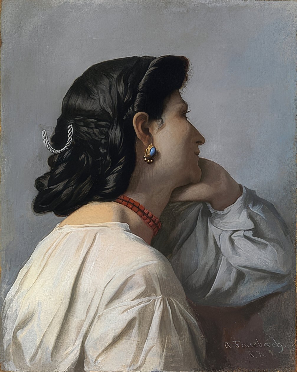 Iphigenia (studiehoved). 1870 af Anselm Feuerbach