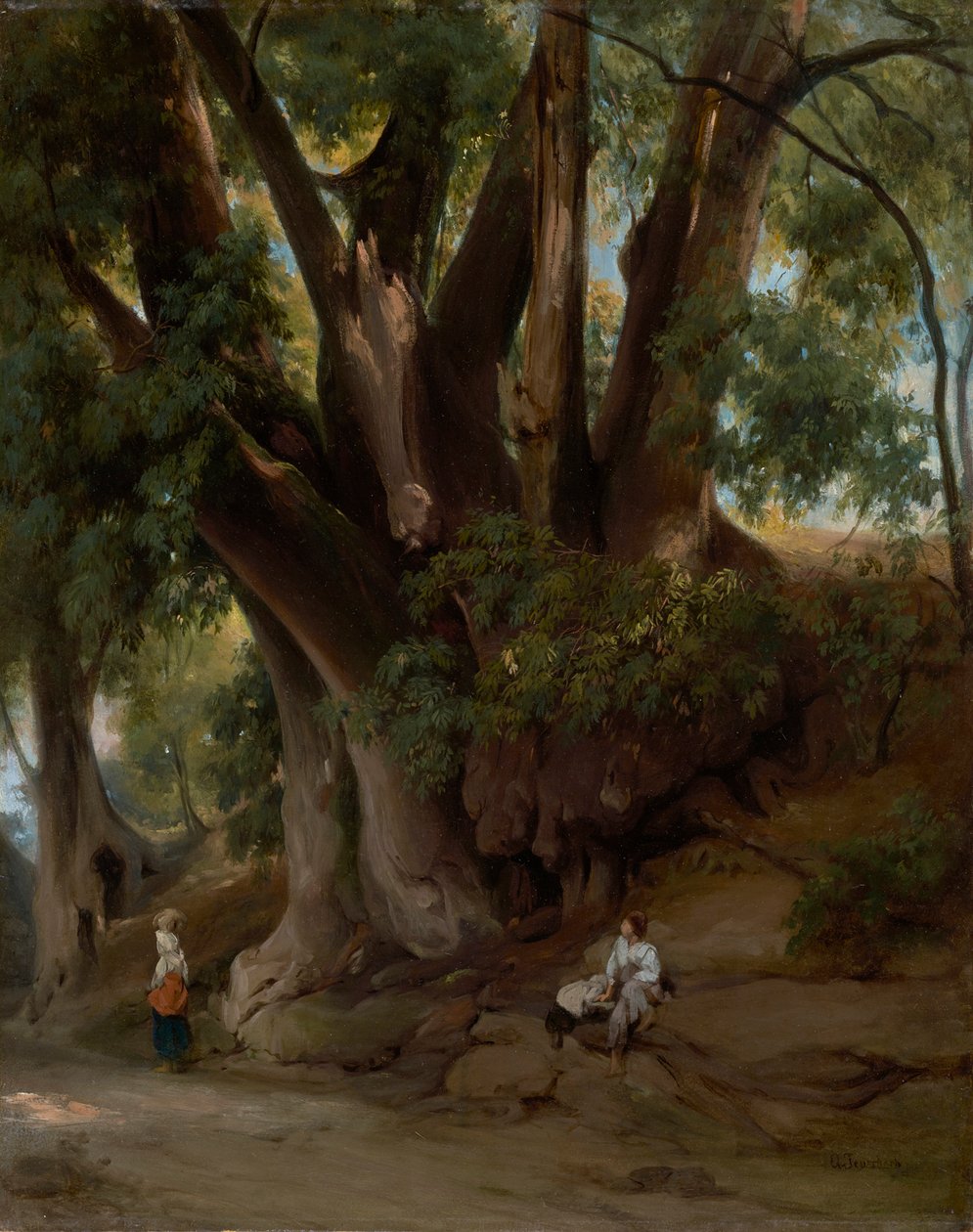 Italiensk skovlandskab (vej ved Albano) af Anselm Feuerbach