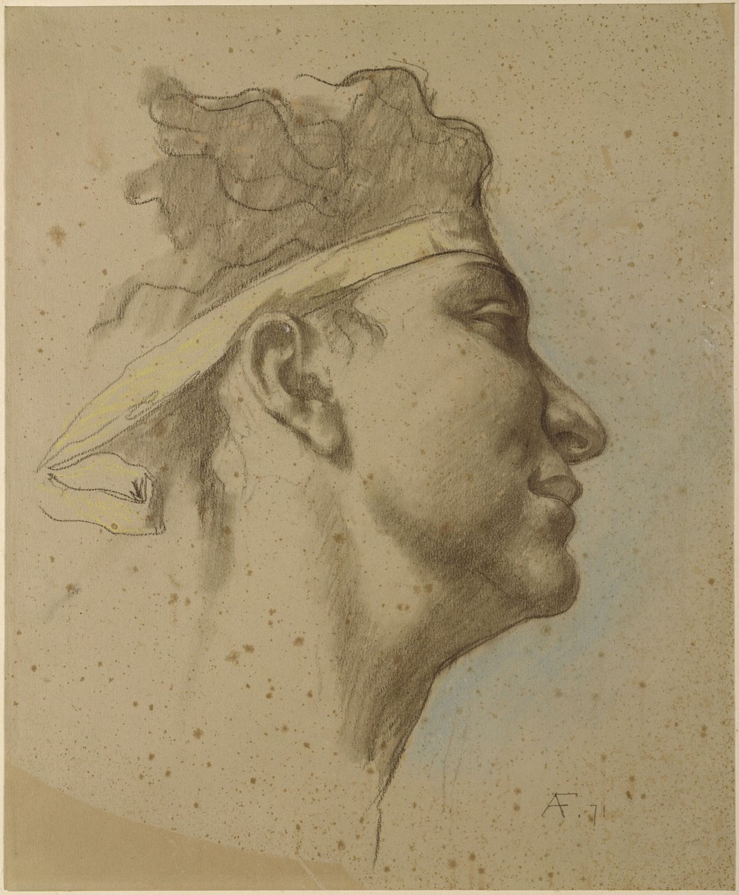 Alkibiades’ hoved. Studie til »Platons symposion« af Anselm Feuerbach