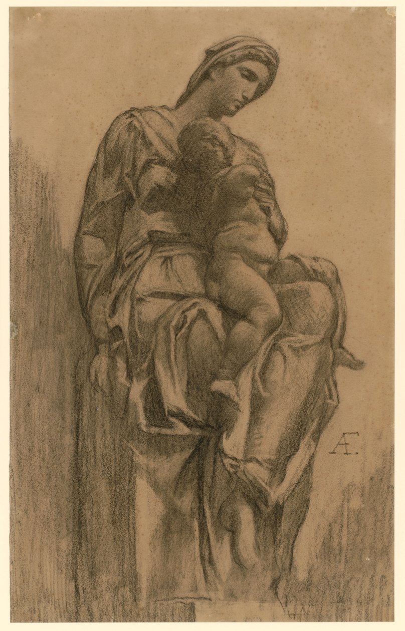 Madonna med barnet (efter Michelangelo) af Anselm Feuerbach
