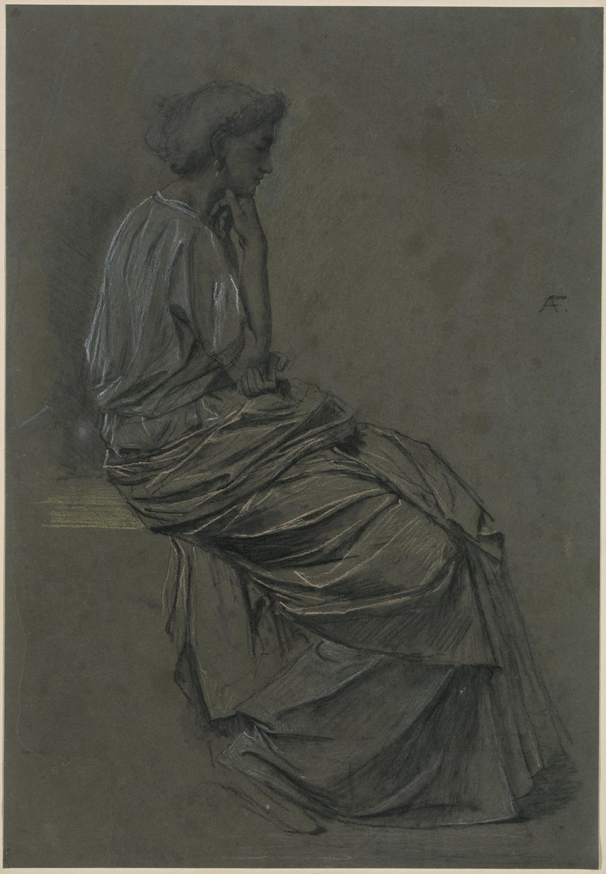 Siddende kvinde af Anselm Feuerbach