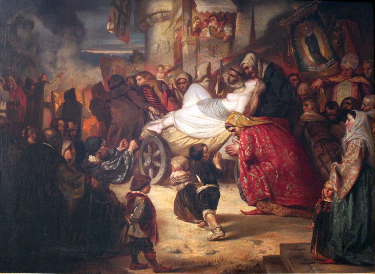 Ung heks ledes til indsatsen. af Anselm Feuerbach