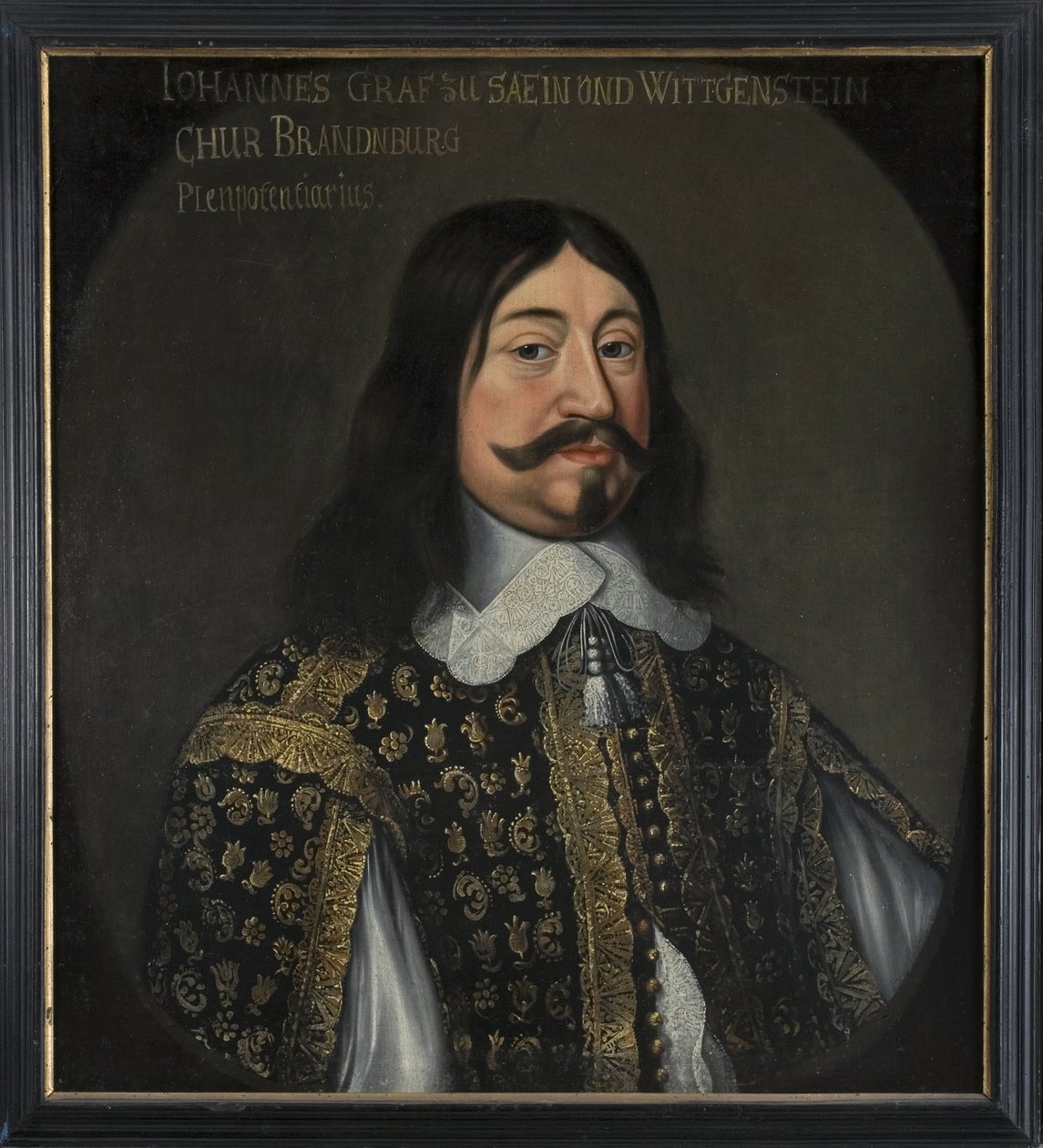 John VIII greve af Sayn Wittgenstein Hohenstein - Portræt af John VIII (1601-1657), greve af Sayn-Wittgenstein-Hohenstein, af Hulle, Anselm van, efter (1601-efter 1674). Olie på lærred. Mål: 73x64 cm. Nationalmuseet Stockholm af Anselmus van (after) Hulle
