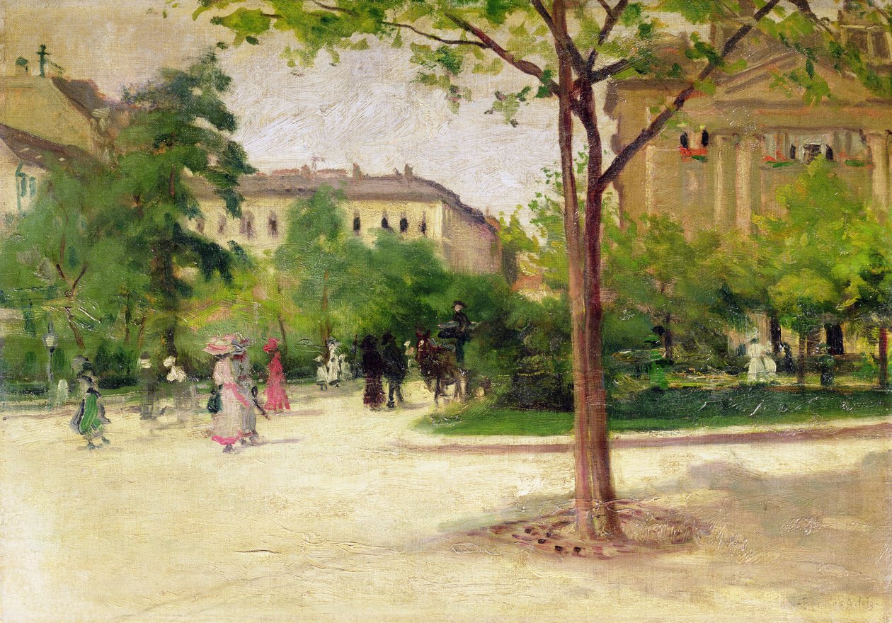 Budapest Street Scene, 1913 af Antal Berkes