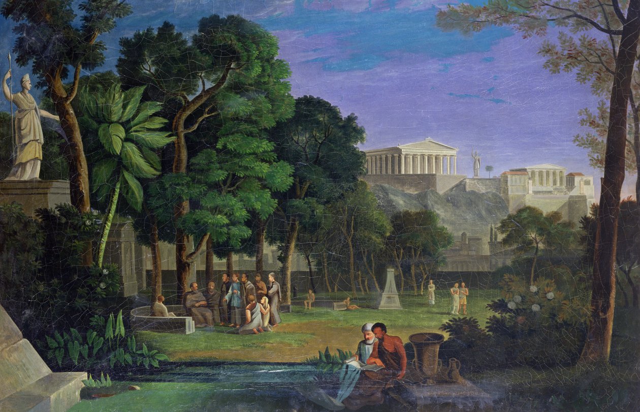 The Philosophers Garden, Athen, 1834 af Antal Strohmayer