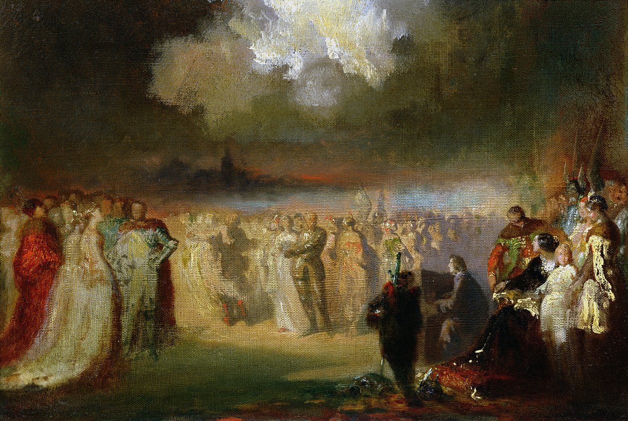 Frederic Chopin (1810-49) i koncert på Hotel Lambert, Paris, 1840 af Antar Teofil Kwiatowski