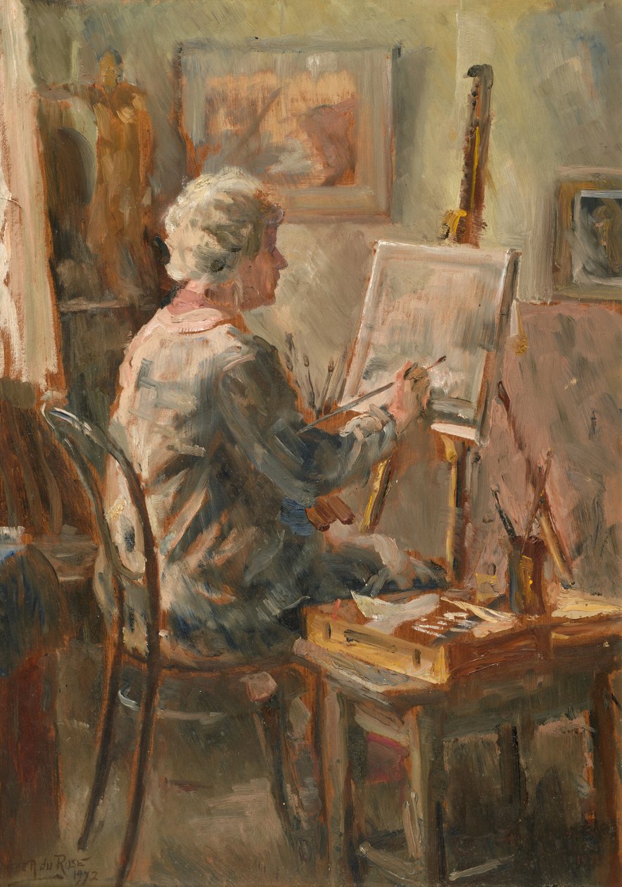 Kunstner på arbejde i Cor Vissers atelier, Ipswich af Anthea Durose