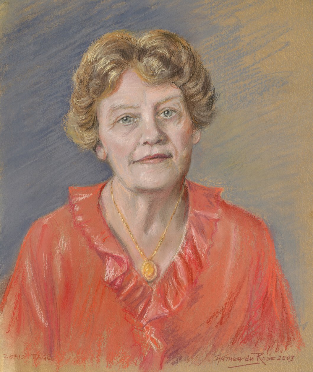 Mrs Doris Page, 2003 (pastel) af Anthea Durose