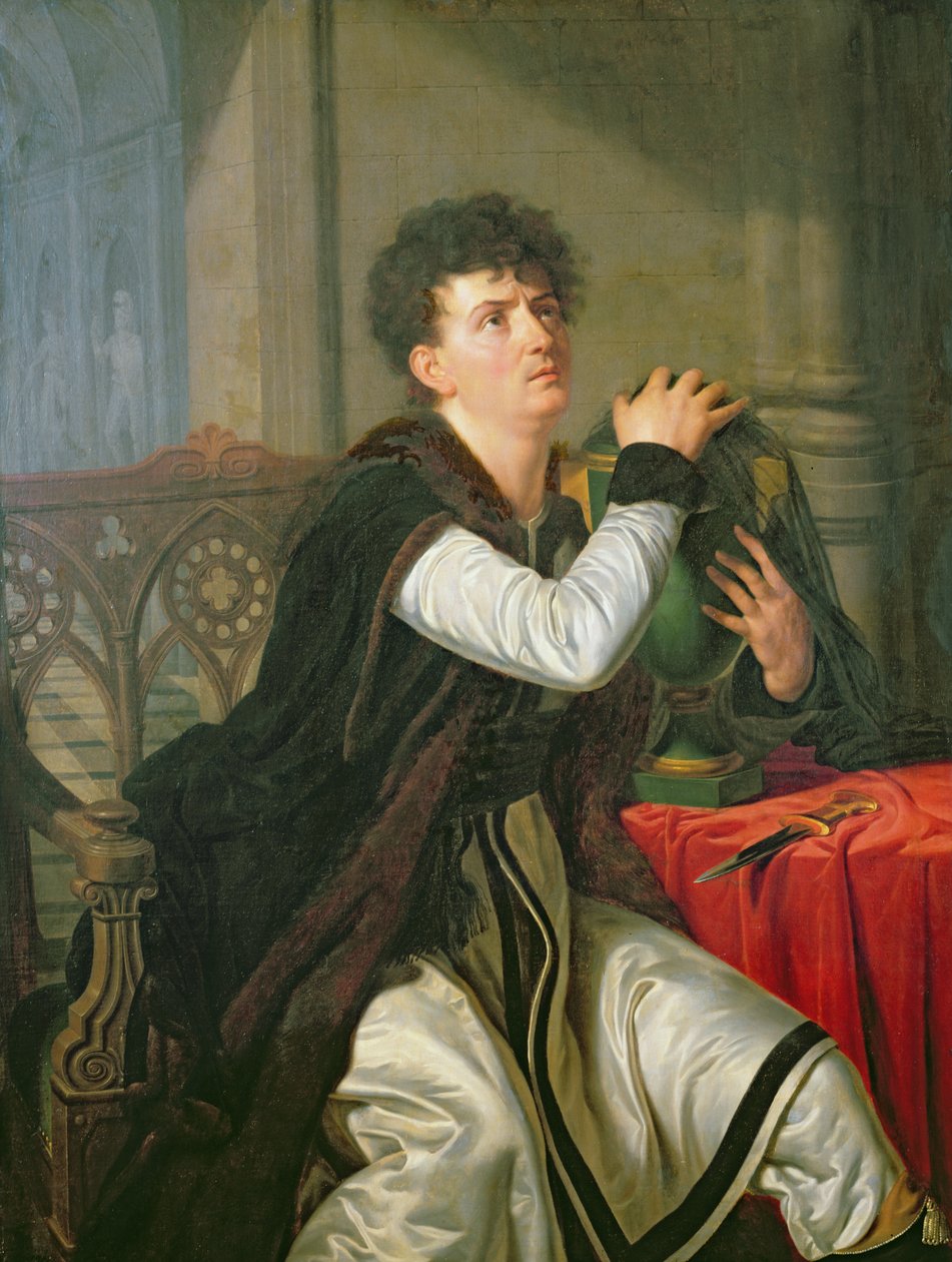 Portræt af Francois Joseph Talma (1763-1826) som Hamlet af Anthelme Francois Lagrenee