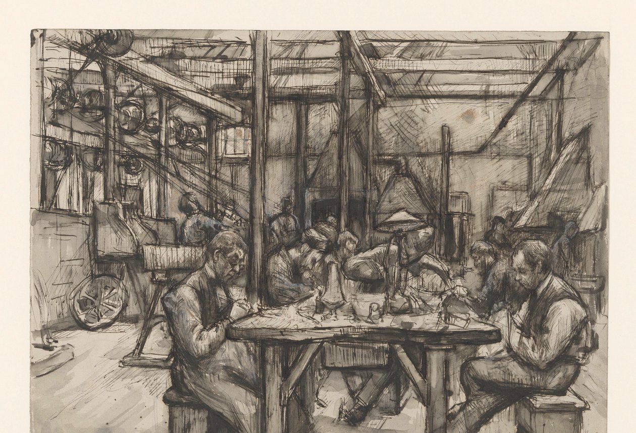 Værksted i sølvfabrikken i Begeer af Anthon Gerhard Alexander van Rappard