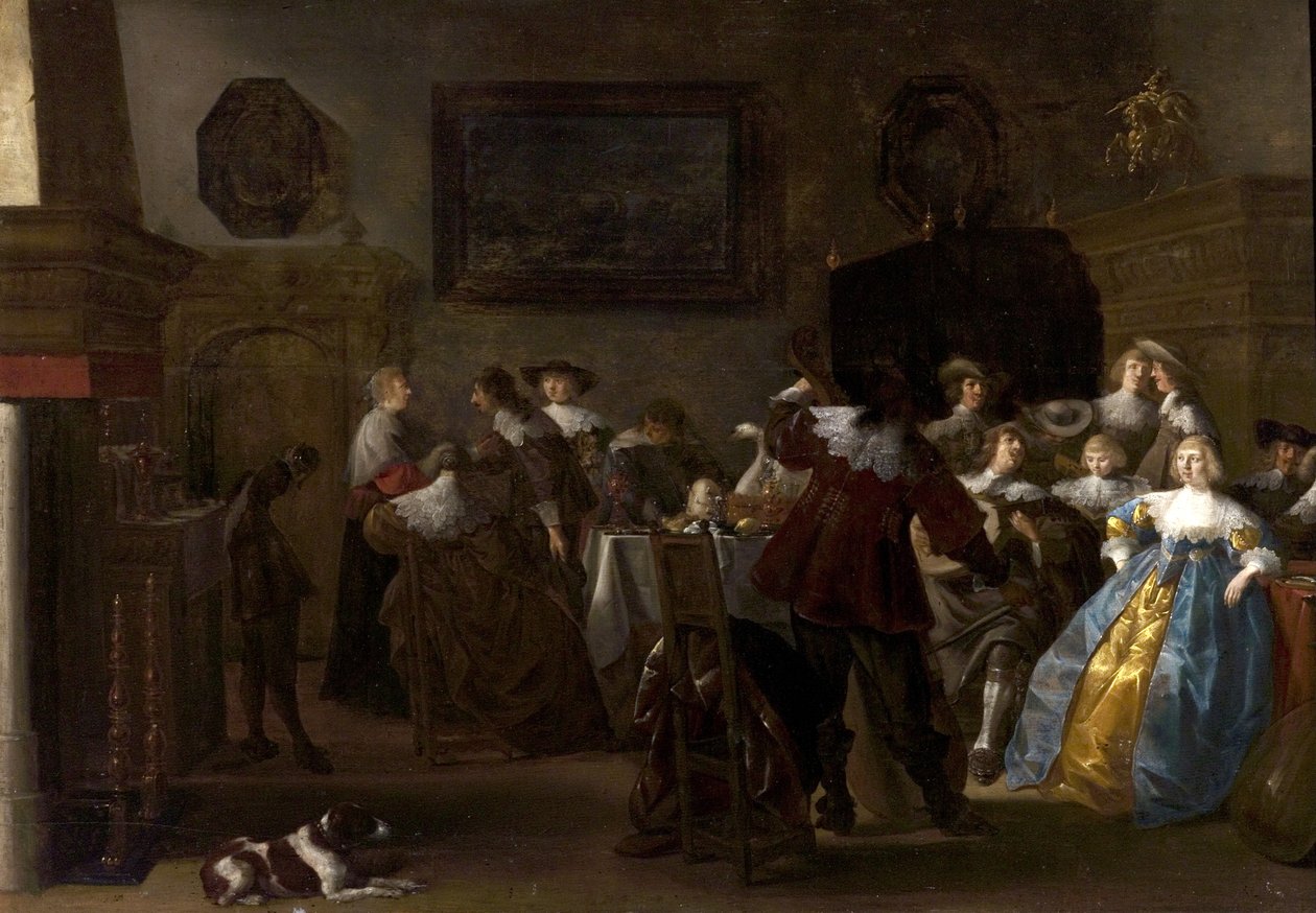 Merry Company (Interiør med Kavalerer og Damer), 1630