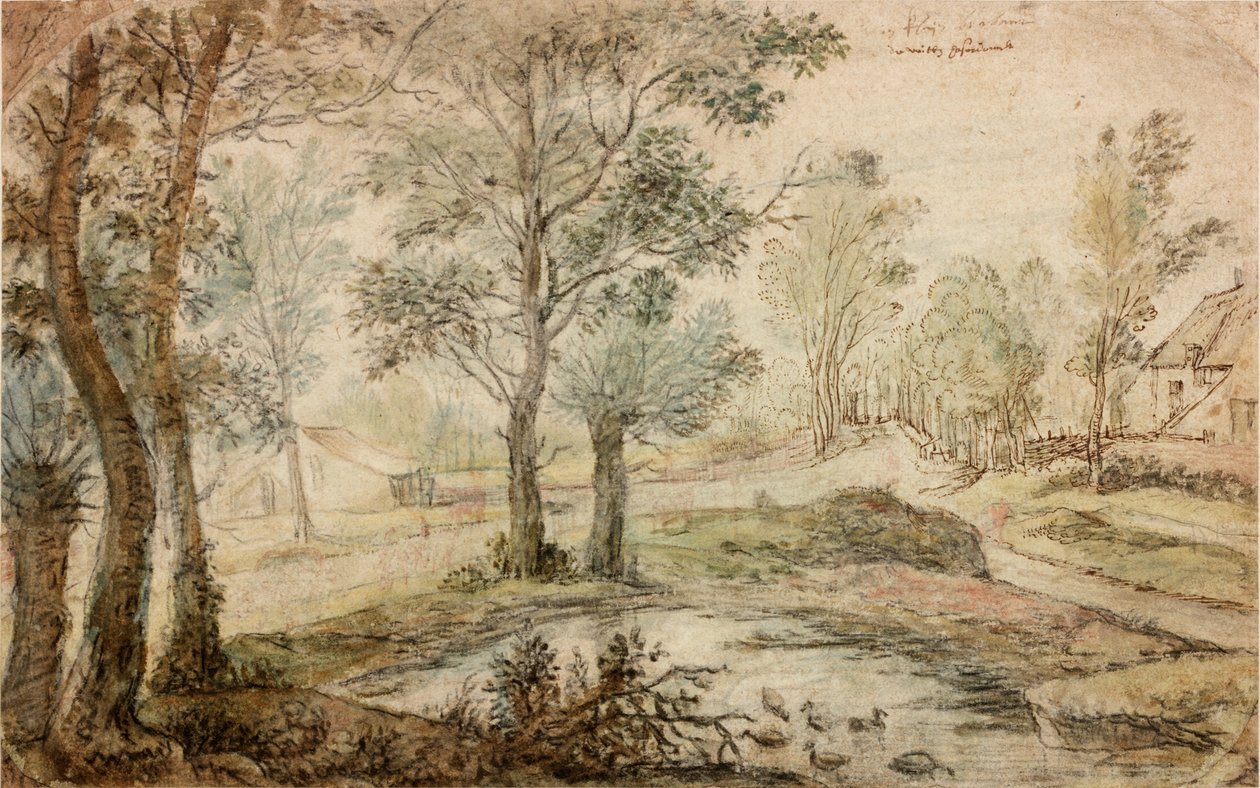 Landskab (blæk) af Anthonie Waterloo