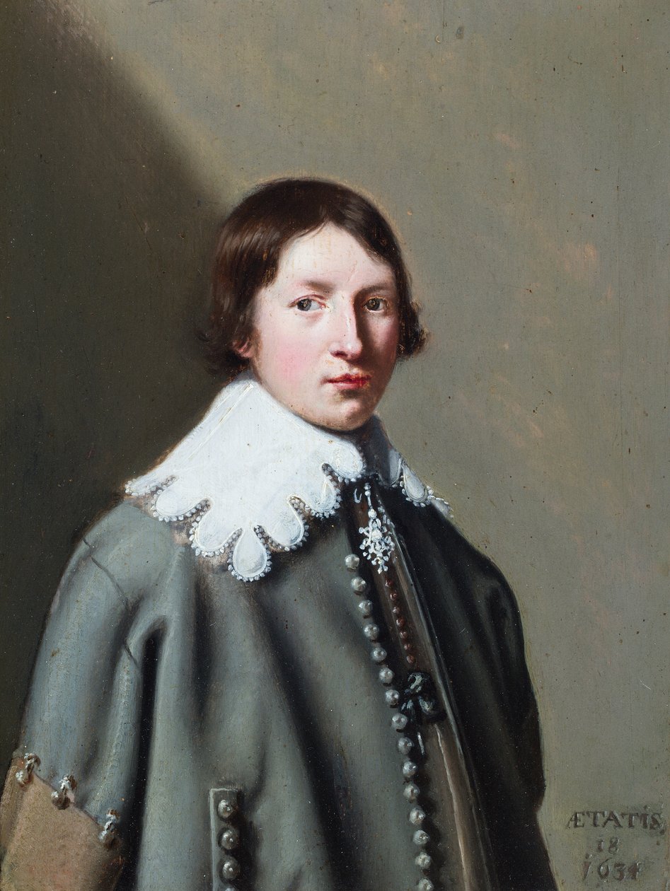Et portræt af en ung mand af Anthonie (1601-73) (attr.to) Palamedesz